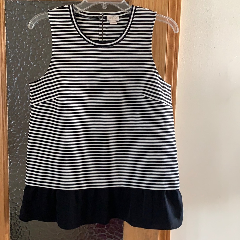 J. Crew black & white striped tank, size S, GUC